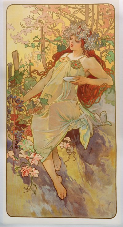 De Seizoenen: Herfst door Alphonse Mucha